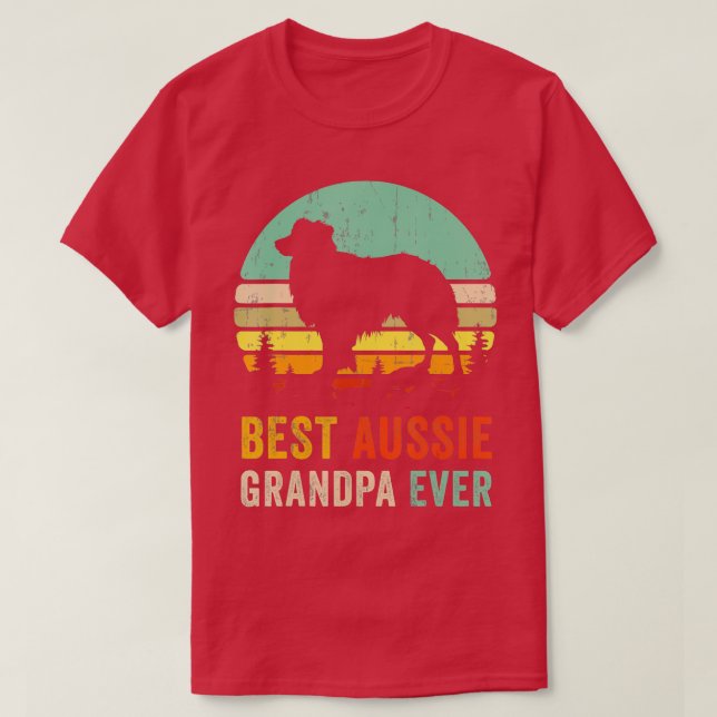 Bästa farfar någonsin Gift Aussie Hund Pappa Austr T Shirt (Design framsida)
