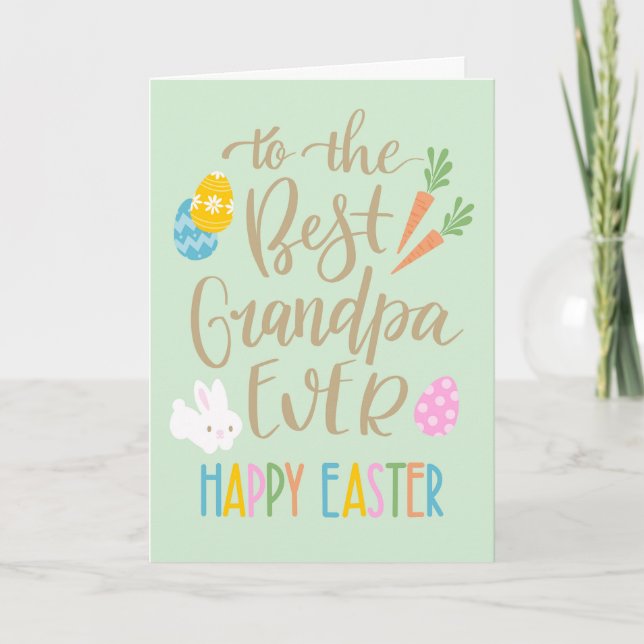 Bästa farfar någonsin Glad påsk-typografi Kort (Framsida)