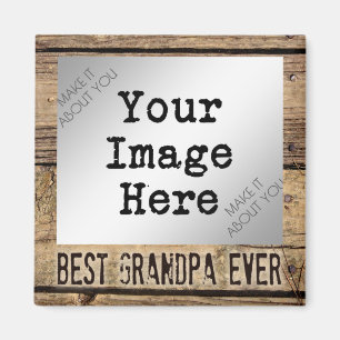 Bästa farfar någonsin i Rustic Wood Framed Photo Magnet
