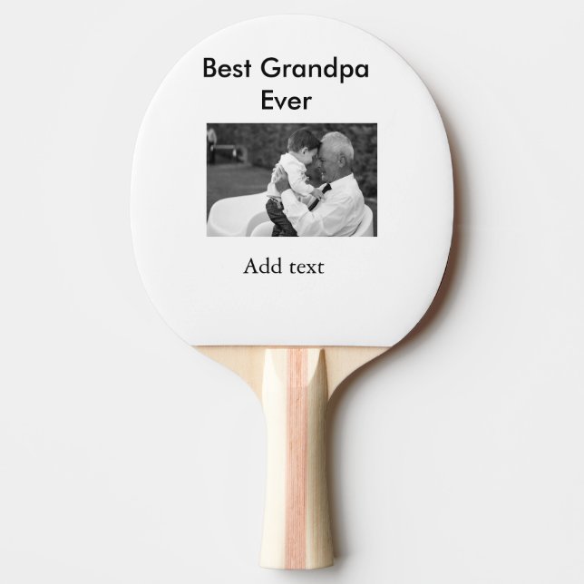 Bästa farfar någonsin lägg till bild namn klassisk pingisracket (Framsidan)