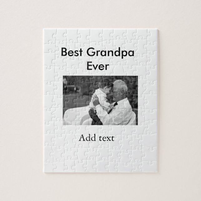 Bästa farfar någonsin lägg till bild namn klassisk pussel (Vertikal)