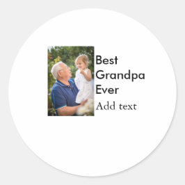 Bästa farfar någonsin lägg till bild namn klassisk runt klistermärke