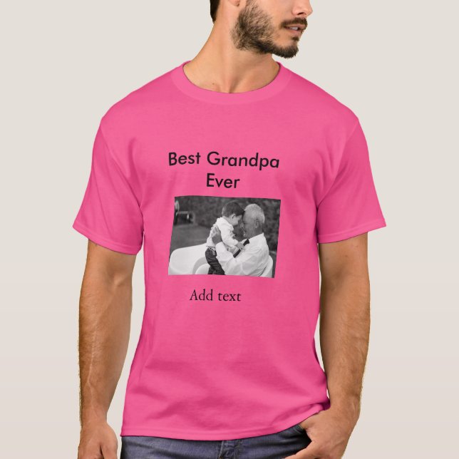 Bästa farfar någonsin lägg till bild namn klassisk t shirt (Framsida)