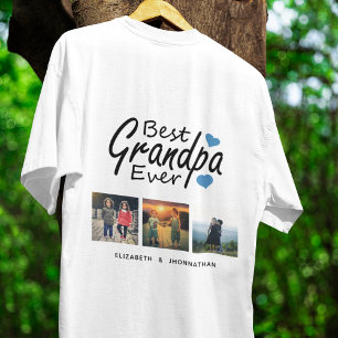 Bästa farfar någonsin manusnamn 3 fotokollageprese t shirt