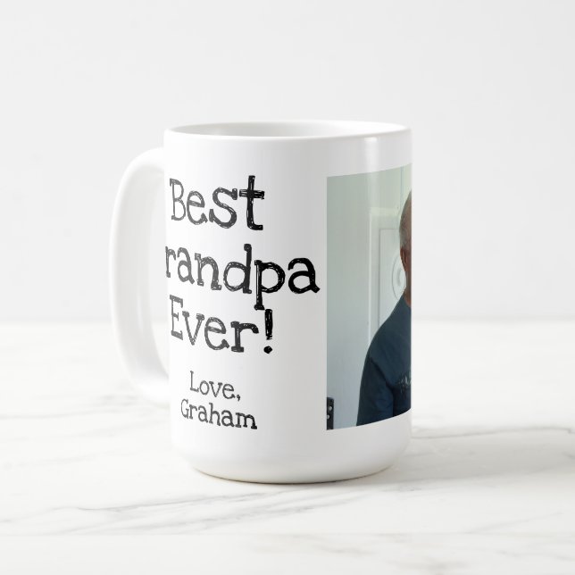 Bästa farfar någonsin med bild kaffemugg (Framsida vänster)