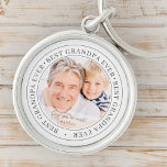 Bästa farfar någonsin Modern Classic-foto Rund Silverfärgad Nyckelring<br><div class="desc">Den här enkla och klassiska designen består av serif-typografi och lägger till ett anpassningsbar-foto. "Bästa farfar någonsin" cirklar fotot på din morfar,  grampa,  farfar,  lolo osv.</div>
