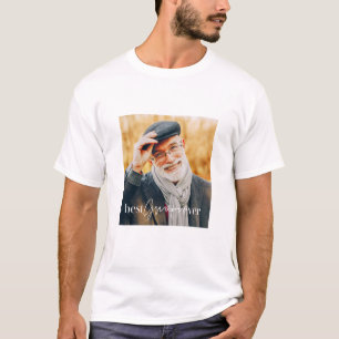 Bästa farfar någonsin Modern Enkel Elegant Foto T Shirt