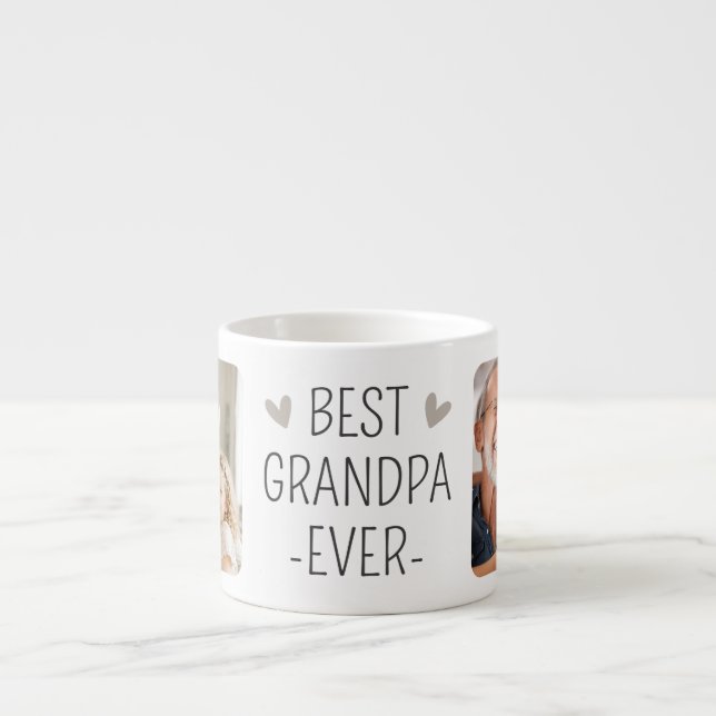 Bästa farfar någonsin Modern svart minimalistisk f Espressomugg (Framsidan)
