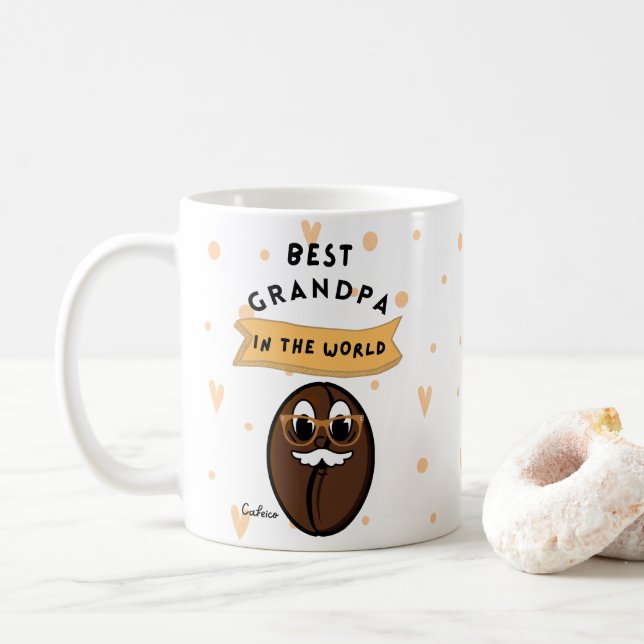 Bästa farfar någonsin Mugg - ynka kaffeböna med 'S (Med munk)