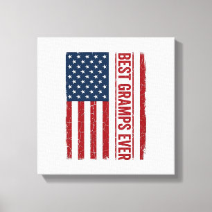 Bästa farfar någonsin Patriotisk flaggvektordesign Canvastryck