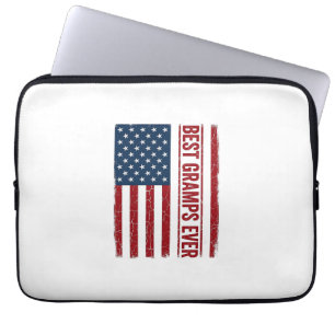 Bästa farfar någonsin Patriotisk flaggvektordesign Laptop Fodral