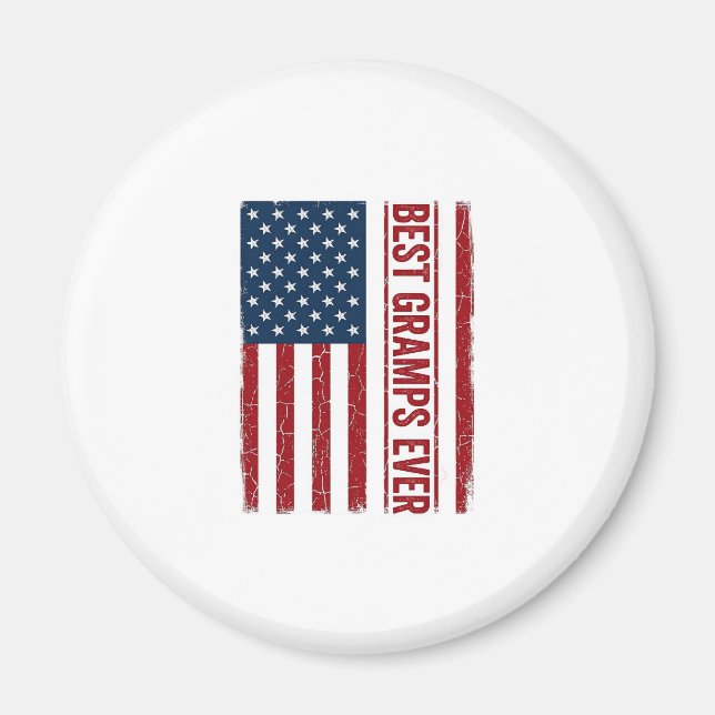 Bästa farfar någonsin Patriotisk flaggvektordesign Magnet (Framsidan)