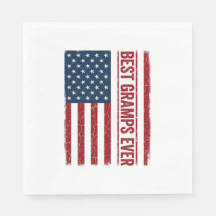 Bästa farfar någonsin Patriotisk flaggvektordesign Pappersservett