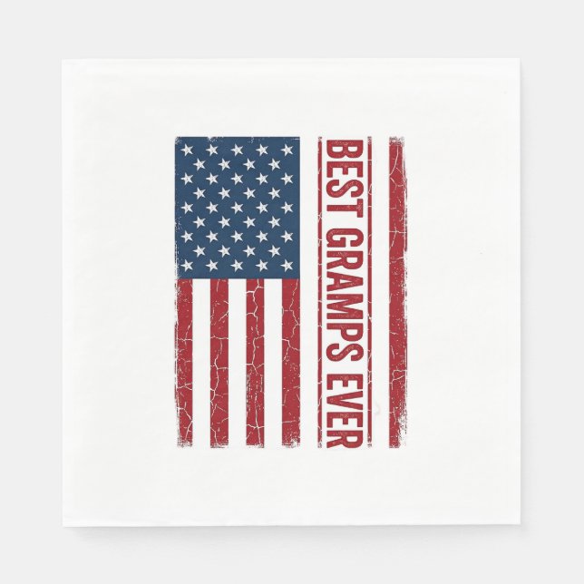 Bästa farfar någonsin Patriotisk flaggvektordesign Pappersservett (Framsidan)