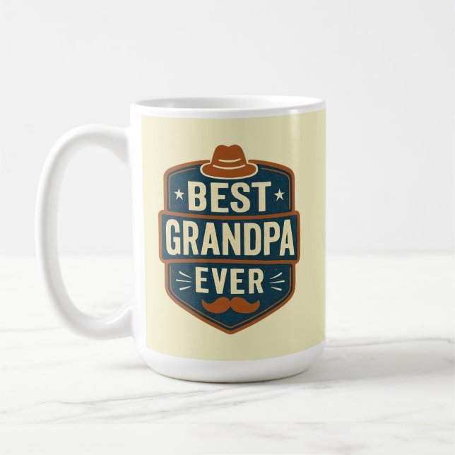 Bästa farfar någonsin retro-märke kaffemugg (Vänster)