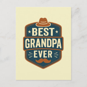 Bästa farfar någonsin retro-märke vykort