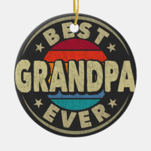 Bästa farfar någonsin Retro Vintage Grandfather Gi Julgransprydnad Keramik