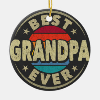 Bästa farfar någonsin Retro Vintage Grandfather Gi Julgransprydnad Keramik