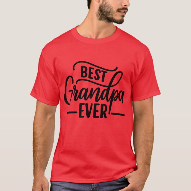 Bästa farfar någonsin T-Shirt - Skriptutfall Stil (Framsida)