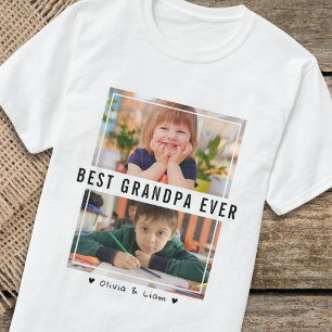 Bästa farfar någonsin Två Foto Personligt Gåva T Shirt