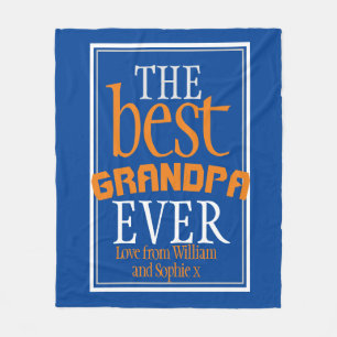 Bästa farfar någonsin Typography Blue Fleece Blank