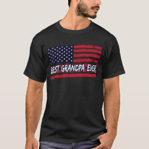 Bästa farfar någonsin USA Flagga Grandpa Fars dag T Shirt