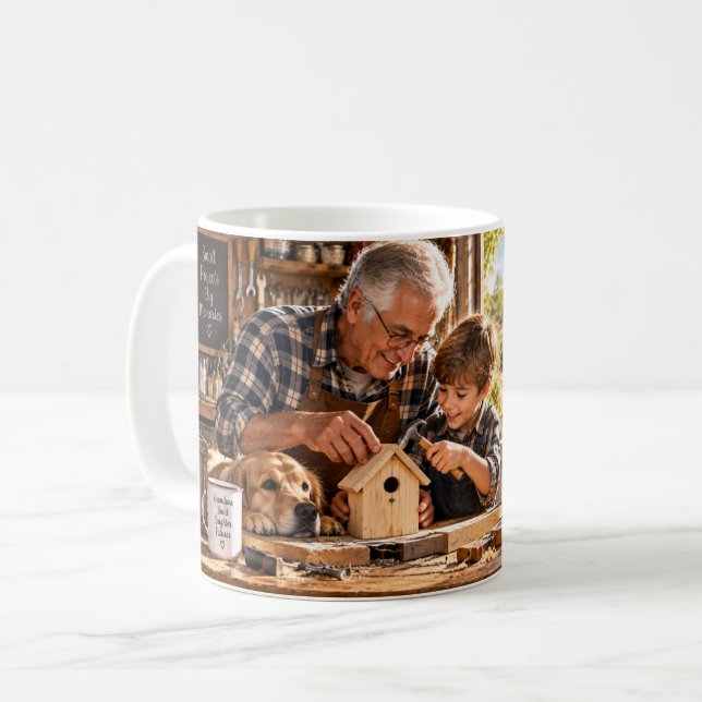 Bästa farfar någonsin verkstads mug kaffemugg (Framsida vänster)