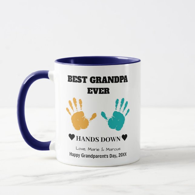 Bästa farfar nånsin Händer Ned Grandparent's Day M Mugg (Vänster)