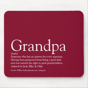 Bästa farfar pappa någonsin Definition Burgundy Musmatta
