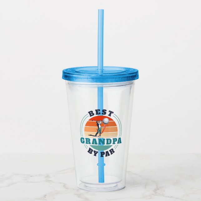 Bästa farfar per Anpassningsbar Golf Retro Take Away Mugg (Framsida)