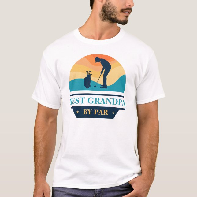 Bästa farfar per far morföräldradag Golf Älskare T Shirt (Framsida)
