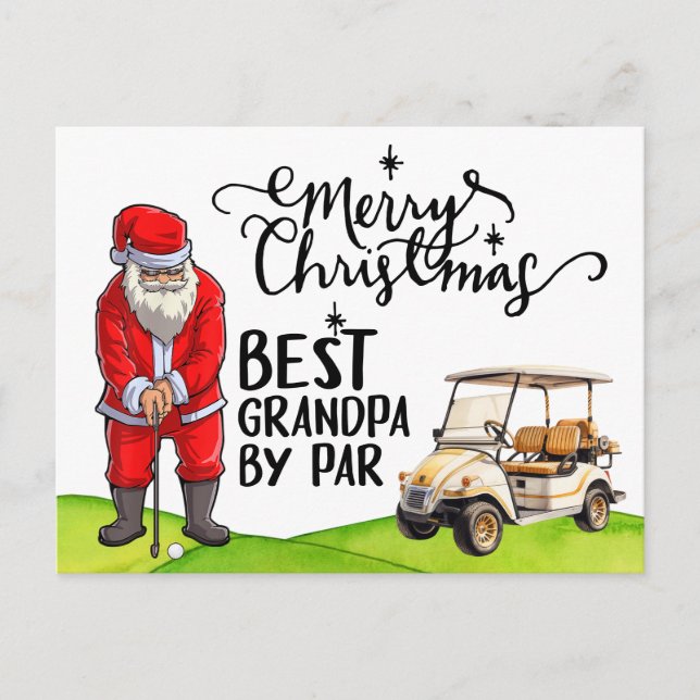 Bästa farfar per par för jul med Jultomten Helg Vykort (Framsida)