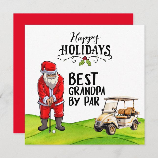 Bästa farfar per par för jul med Jultomten Julkort (Fram/baksida)