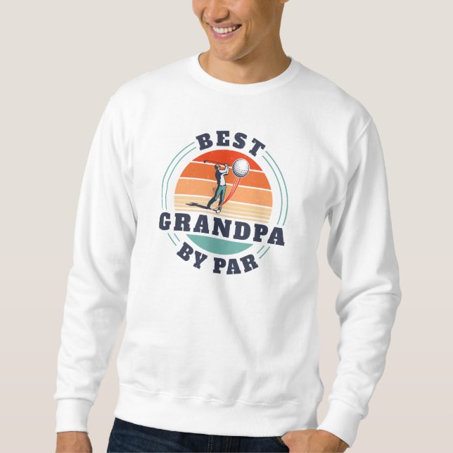 Bästa farfar per par Retro Golf Älskare Lång Ärmad Tröja (Framsida)