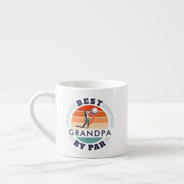 Bästa farfar per par Retro Golfing Pappa Espressomugg (Vänster)