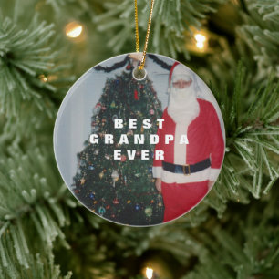 Bästa farfar Personlig Guld Glitter Julgransprydnad Keramik