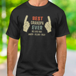 Bästa farfar som pekat ut Finger Grand Kids Namn T Shirt