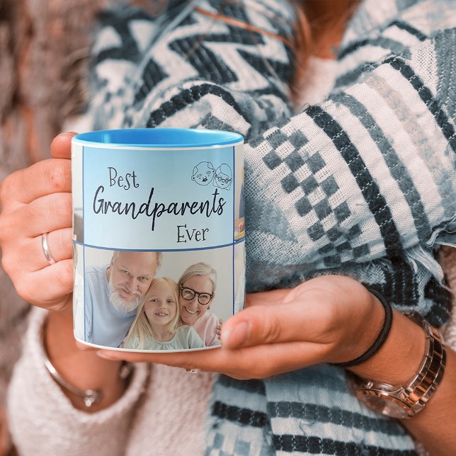 Bästa farföräldrar 5 Photo Collage Coffee Mugg (Skapare uppladdad)