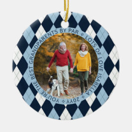 Bästa farföräldrar efter Par Blue Golf Argyle 2 Ph Julgransprydnad Keramik
