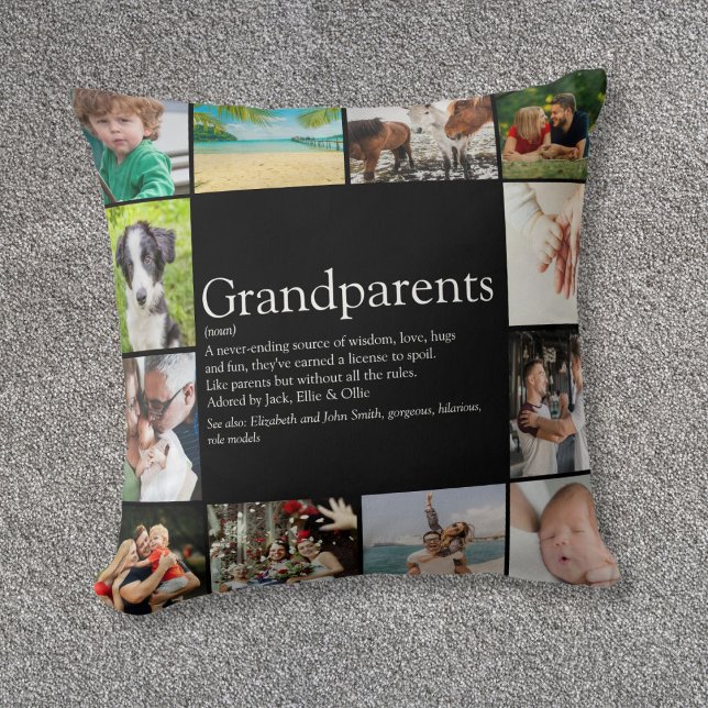 Bästa farföräldrar någonsin Definition 12 Photo Kudde (Best Grandparents Ever Definition 12 Photo Throw Pillow)