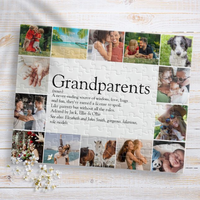 Bästa farföräldrar någonsin Definition 14 Foto Pussel (Best Grandparents Ever Definition 14 Photo Jigsaw Puzzle)