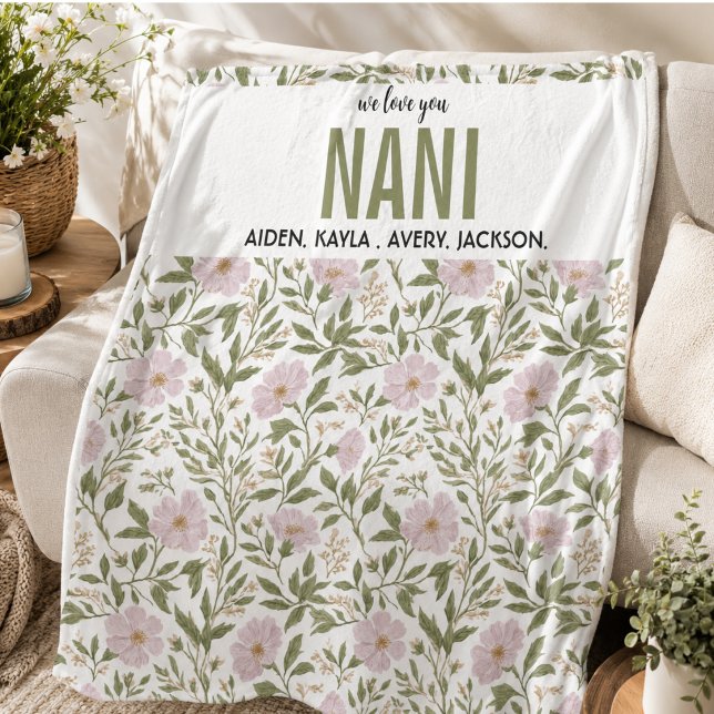Bästa farmor-blomman någonsin | Glad mormors dag Fleecefilt (Best Grandma flower Ever | Happy Grandparents day Fleece Blanket)