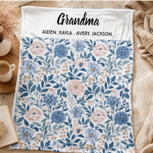 Bästa farmor-blomman någonsin | Glad mormors dag Fleecefilt (Best Grandma flower Ever | Happy Grandparents day Fleece Blanket)