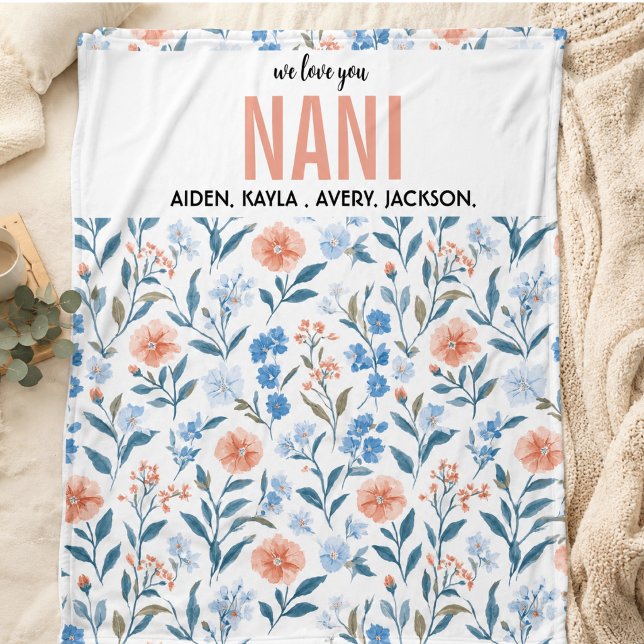Bästa farmor-blomman någonsin | Glad mormors dag Fleecefilt (Best Grandma flower Ever | Happy Grandparents day Fleece Blanket)
