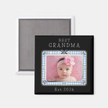 Bästa farmor Est Anpassad datum Foto Söt Preppy