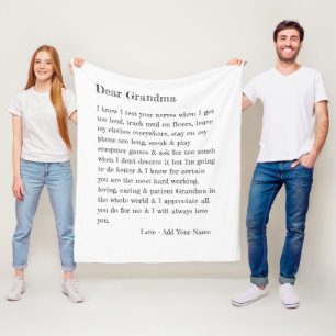 Bästa farmor Kärlek Brev Typografi-Personligen Fleecefilt