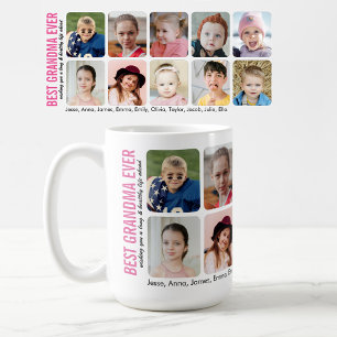 Bästa farmor någonsin 10 barnbarn Anpassad bild Kaffemugg