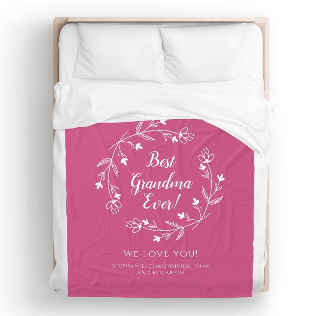 Bästa farmor någonsin Familjearvode Barnbarn Rosa Fleecefilt (Best Grandma Ever Family Keepsake Grandkids Pink Fleece Blanket)