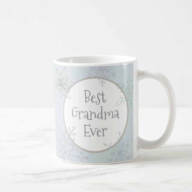 Bästa farmor någonsin Fotoljus Blue Snowflake Kaffemugg (Höger)