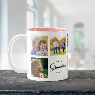 Bästa farmor någonsin Modern Chic-familjens fotosa Två-Tonad Mugg